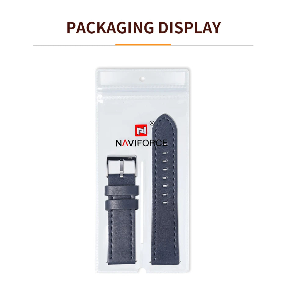 Genuine Leather Strap NAVIFORCE Watch Band 20mm Comfortable Waterproof Watchbands With Buckle Replacement Belt Watch Accessories