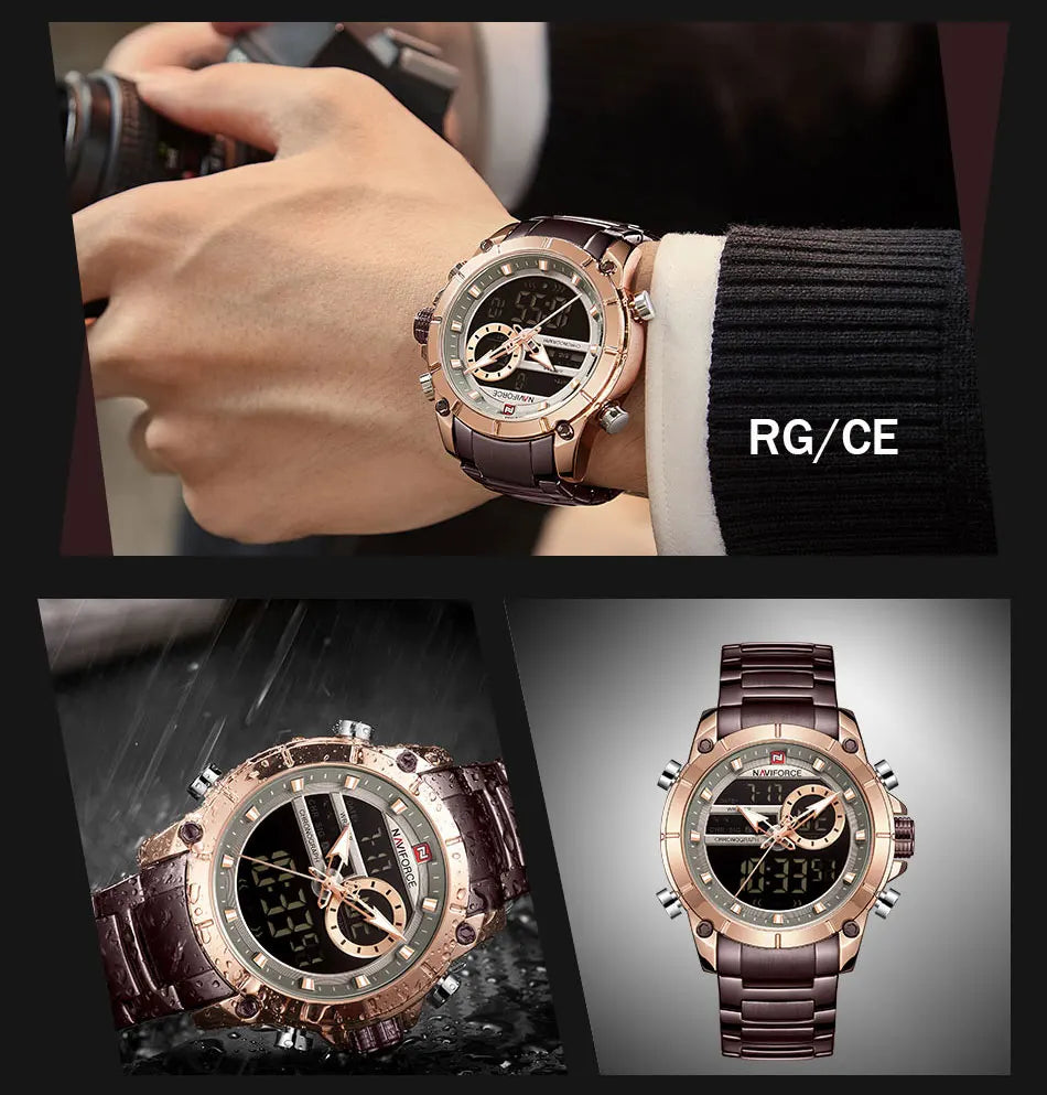 Relogio Masculino NAVIFORCE Top Brand Men Watches Fashion Luxury Quartz Watch Mens Military Chronograph Sports Wristwatch Clock