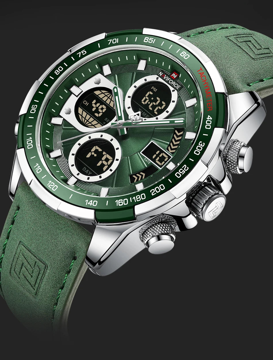 NAVIFORCE Men's Military Watch Multifunction Chronograph Sports 3ATM Waterproof with Alarm Day And Date Display Male Gifts Clock