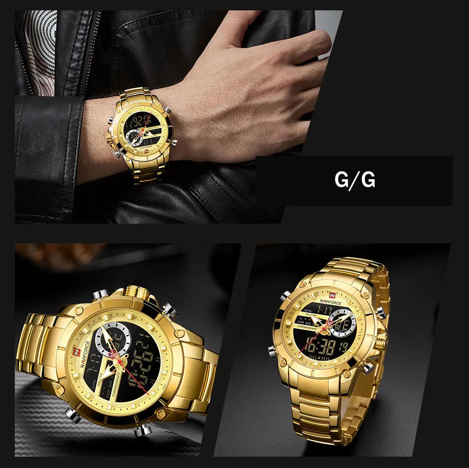 Relogio Masculino NAVIFORCE Top Brand Men Watches Fashion Luxury Quartz Watch Mens Military Chronograph Sports Wristwatch Clock