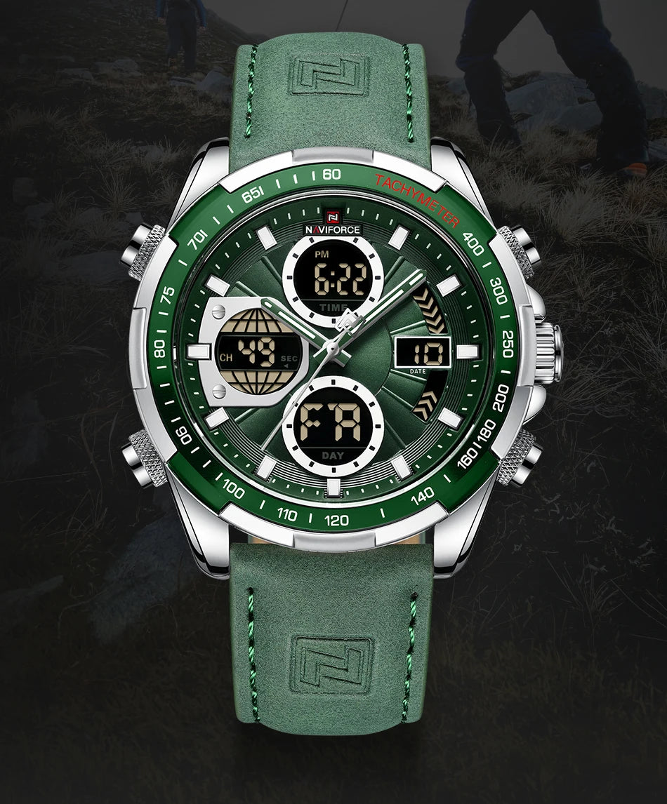 NAVIFORCE Men's Military Watch Multifunction Chronograph Sports 3ATM Waterproof with Alarm Day And Date Display Male Gifts Clock