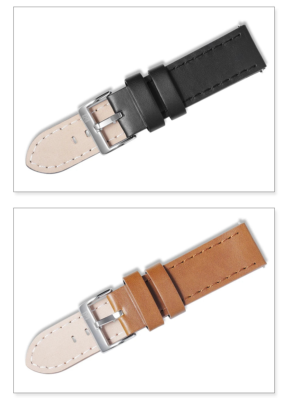Genuine Leather Strap NAVIFORCE Watch Band 20mm Comfortable Waterproof Watchbands With Buckle Replacement Belt Watch Accessories