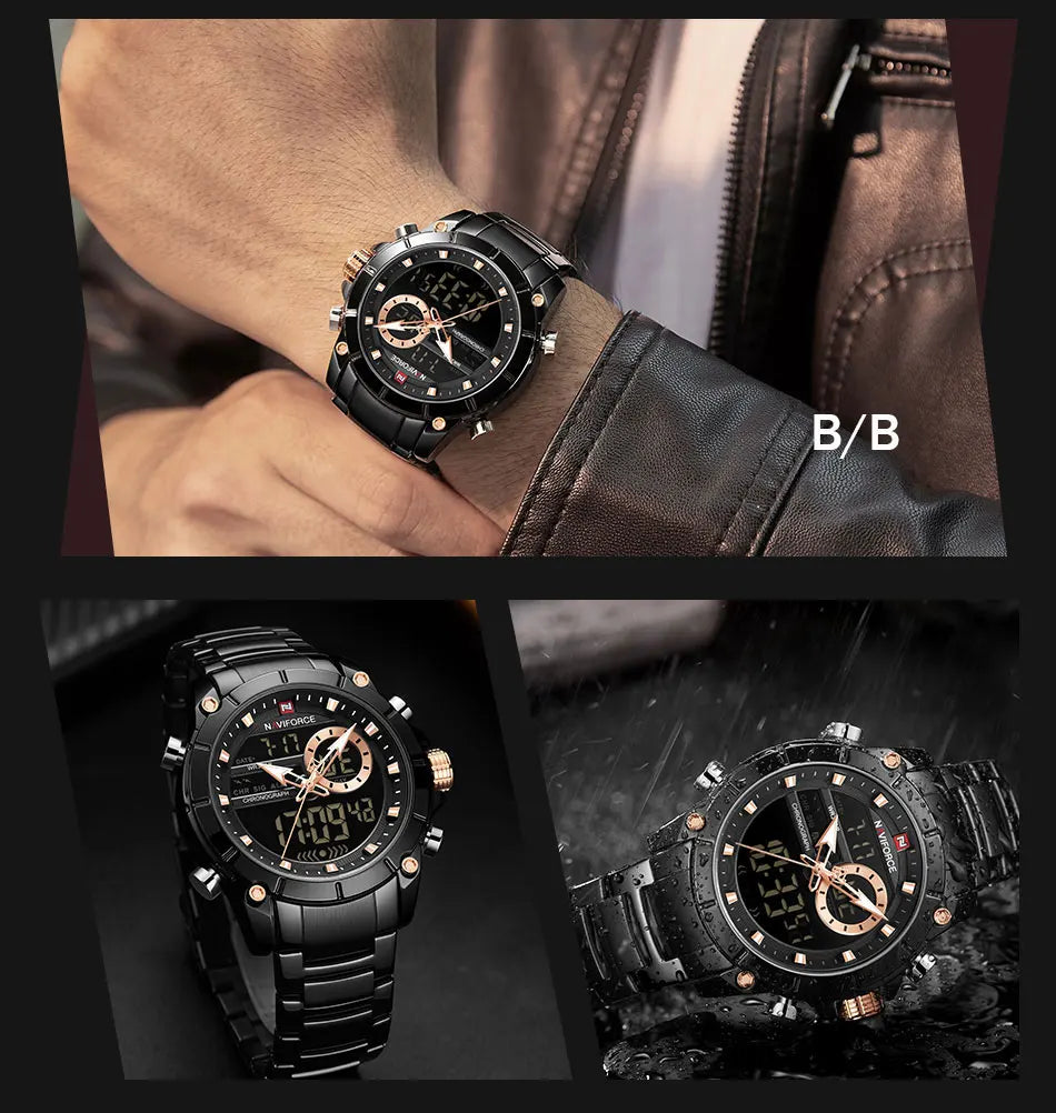 Relogio Masculino NAVIFORCE Top Brand Men Watches Fashion Luxury Quartz Watch Mens Military Chronograph Sports Wristwatch Clock