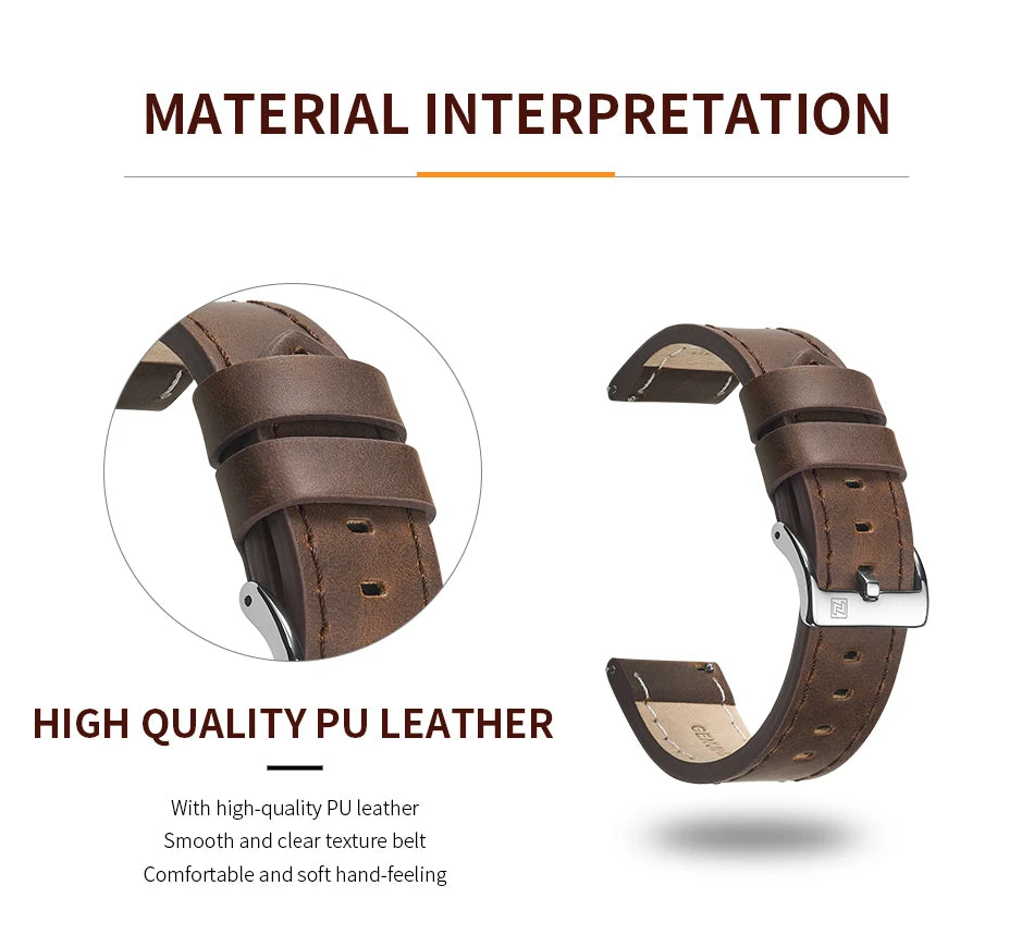 Genuine Leather Strap NAVIFORCE Watch Band 20mm Comfortable Waterproof Watchbands With Buckle Replacement Belt Watch Accessories