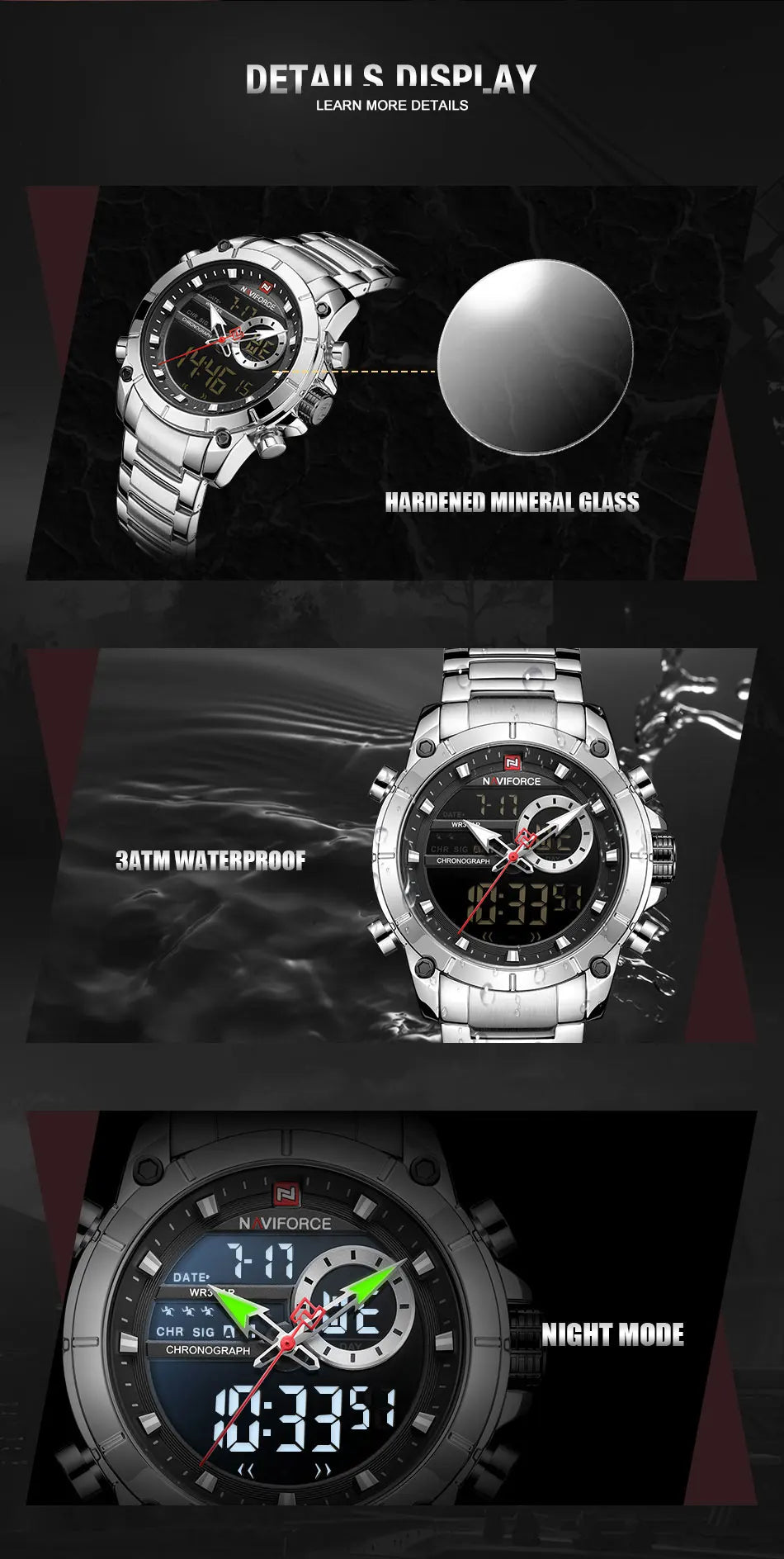 Relogio Masculino NAVIFORCE Top Brand Men Watches Fashion Luxury Quartz Watch Mens Military Chronograph Sports Wristwatch Clock