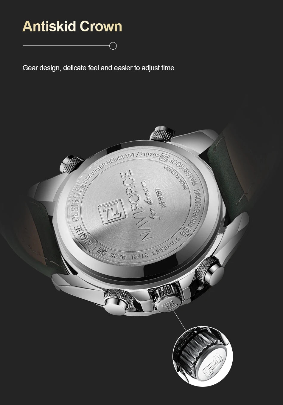 NAVIFORCE Men's Military Watch Multifunction Chronograph Sports 3ATM Waterproof with Alarm Day And Date Display Male Gifts Clock