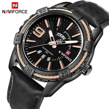 2024 New Luxury Brand NAVIFORCE Men Quartz Watches Men's Fashion Casual Leather Sports Wrist Watch Male Clock Relogio Masculino