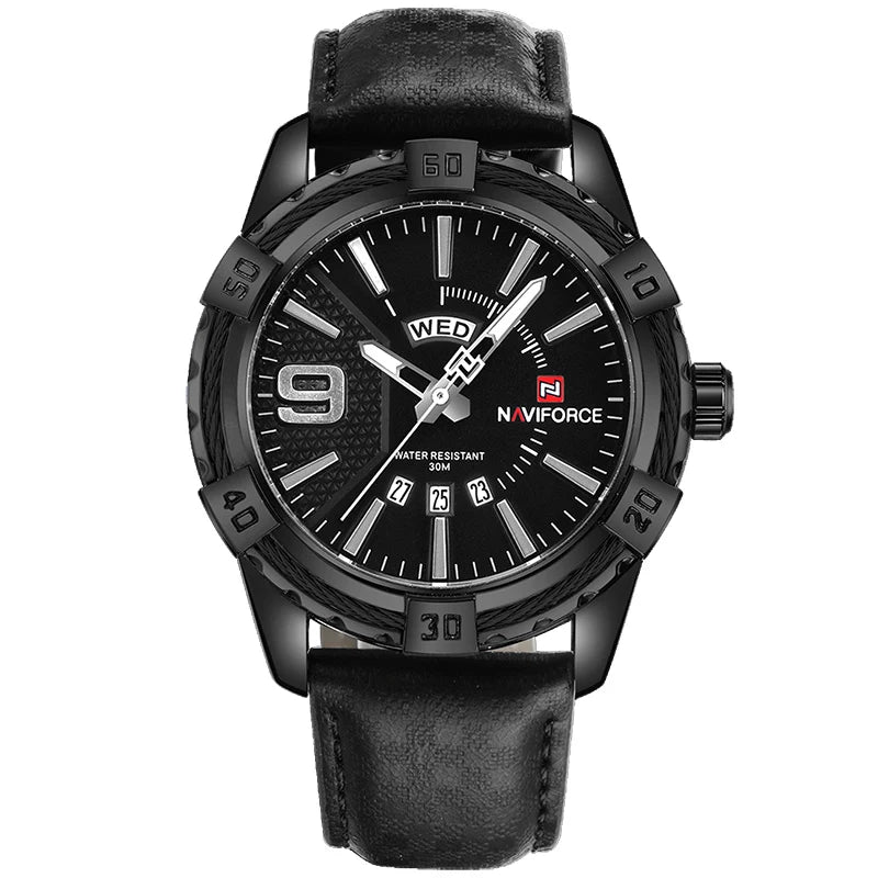 2024 New Luxury Brand NAVIFORCE Men Quartz Watches Men's Fashion Casual Leather Sports Wrist Watch Male Clock Relogio Masculino