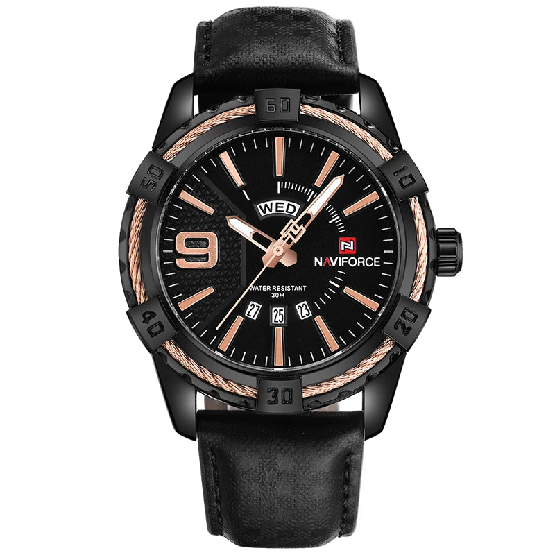 2024 New Luxury Brand NAVIFORCE Men Quartz Watches Men's Fashion Casual Leather Sports Wrist Watch Male Clock Relogio Masculino