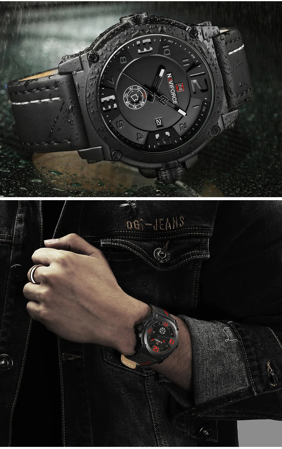 NAVIFORCE Luxury Brand Men Sports Military Quartz Watch for Man Analog Date Clock Leather Strap Wristwatch Relogio Free Shiping