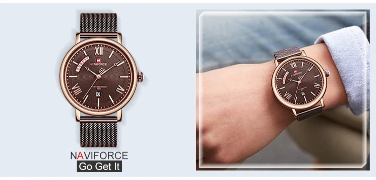 Men's Watches NAVIFORCE Brand Luxury Quartz Watch Man Leather Sport Wristwatches Waterproof Male Clock With Box Set For Sale