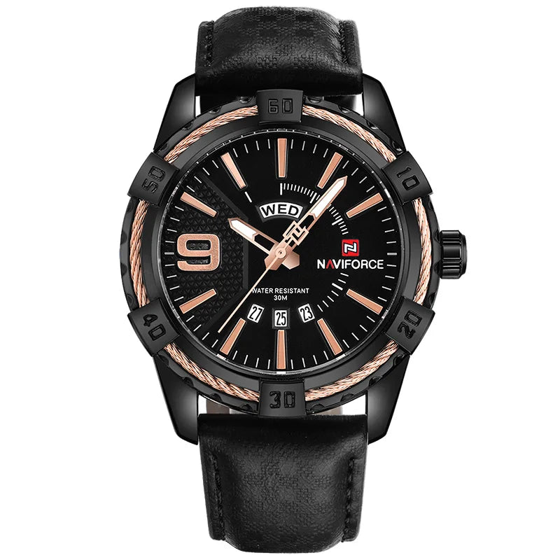 2024 New Luxury Brand NAVIFORCE Men Quartz Watches Men's Fashion Casual Leather Sports Wrist Watch Male Clock Relogio Masculino