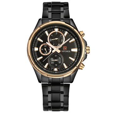 NAVIFORCE Men's Luxury Business Quartz Watch 24-Hour Date Display Man Gift Clock Full Stainless Steel Strap Sports Wristwatches