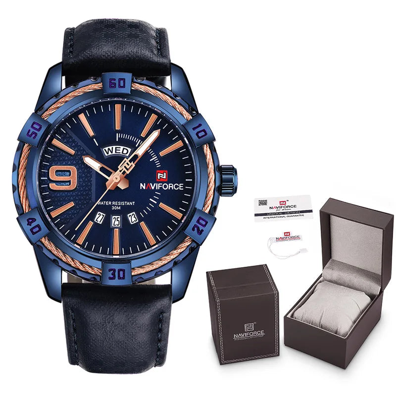 New NAVIFORCE Luxury Brand Men Fashion Watches Men's Waterproof Quartz Watch Male Clock With Box Set For Sale Relogio Masculino