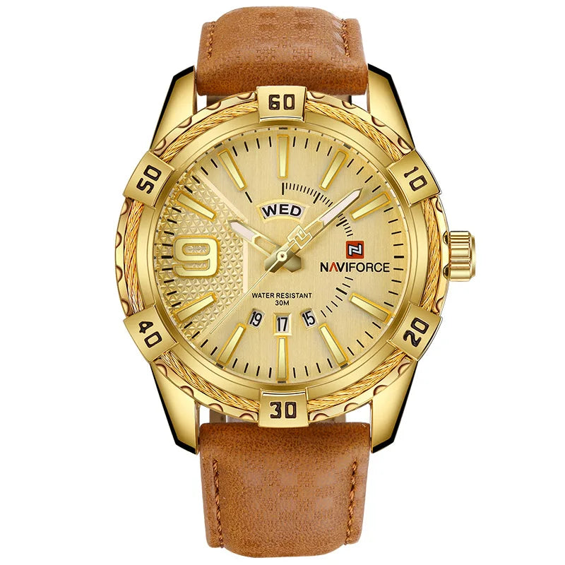 2024 New Luxury Brand NAVIFORCE Men Quartz Watches Men's Fashion Casual Leather Sports Wrist Watch Male Clock Relogio Masculino
