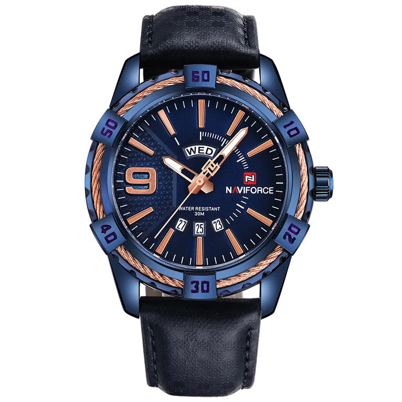 2024 New Luxury Brand NAVIFORCE Men Quartz Watches Men's Fashion Casual Leather Sports Wrist Watch Male Clock Relogio Masculino