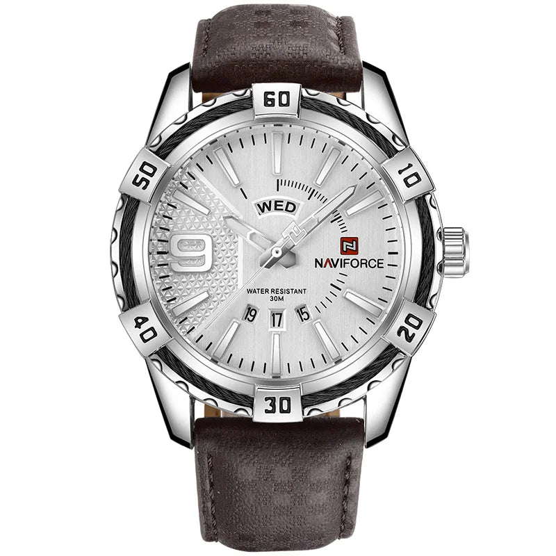 2024 New Luxury Brand NAVIFORCE Men Quartz Watches Men's Fashion Casual Leather Sports Wrist Watch Male Clock Relogio Masculino