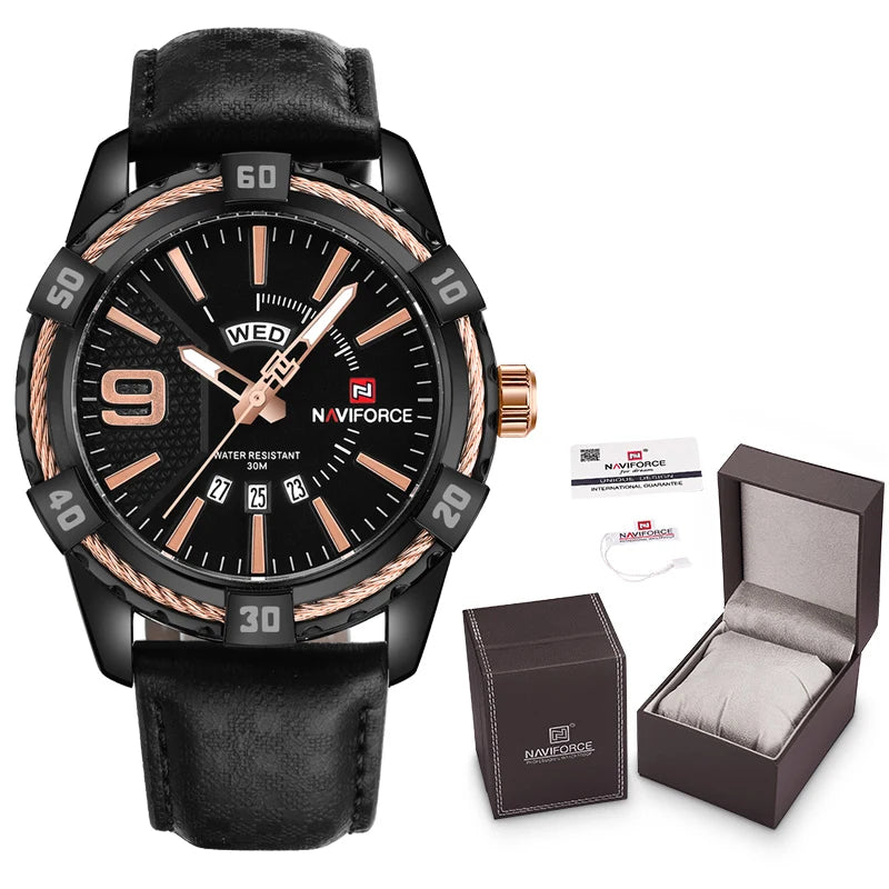 New NAVIFORCE Luxury Brand Men Fashion Watches Men's Waterproof Quartz Watch Male Clock With Box Set For Sale Relogio Masculino