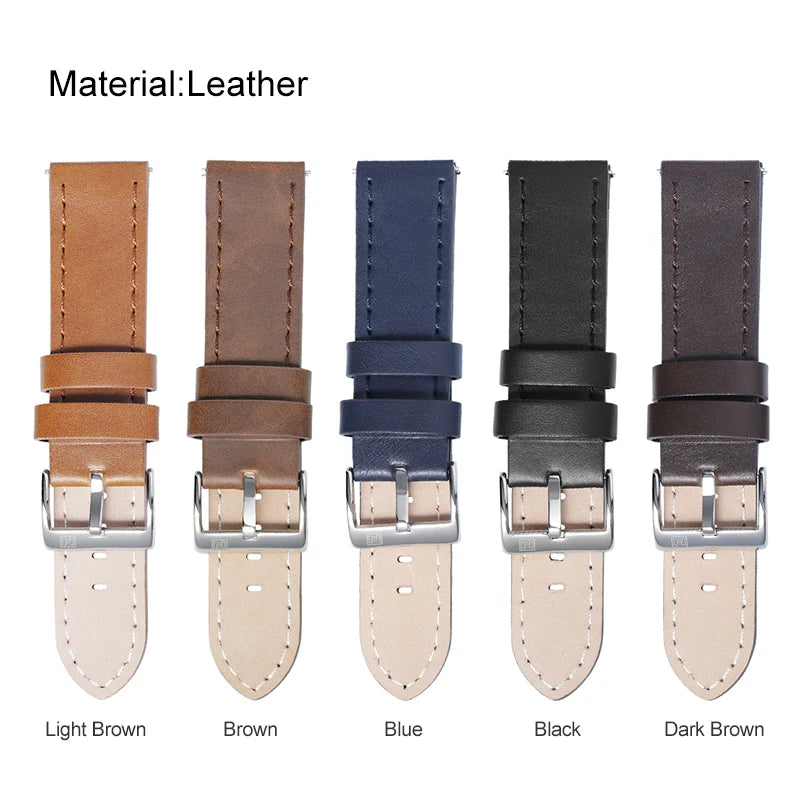 Genuine Leather Strap NAVIFORCE Watch Band 20mm Comfortable Waterproof Watchbands With Buckle Replacement Belt Watch Accessories