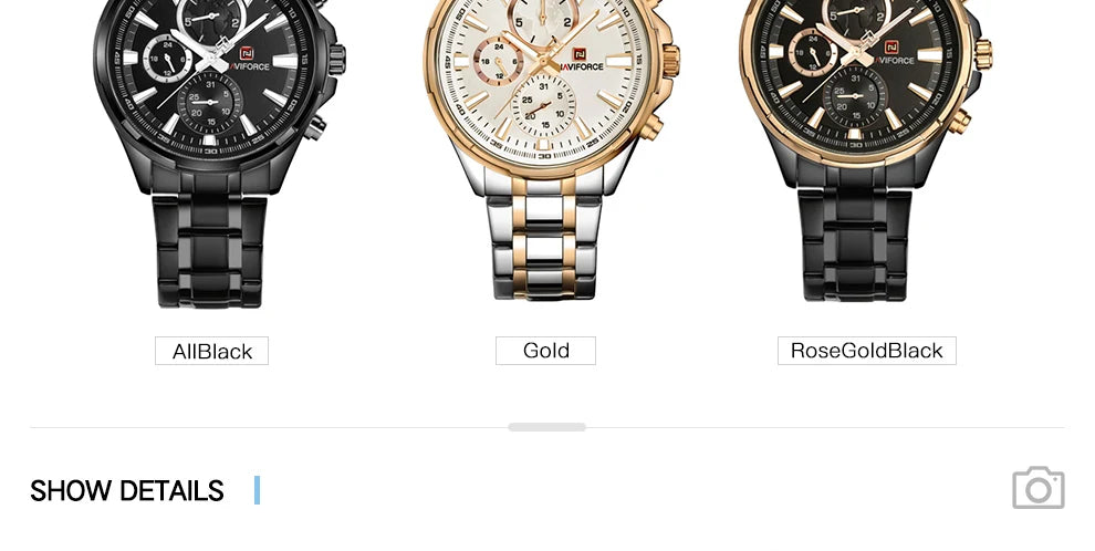 NAVIFORCE Classic Casual Business Male Watches Stainless Steel Waterproof Wristwatch Quartz Date Display Clock Relogio Masculino