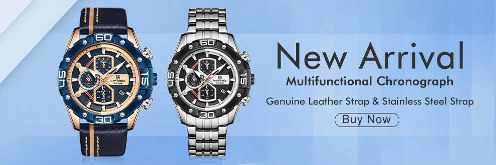 Men's Watches NAVIFORCE Brand Luxury Quartz Watch Man Leather Sport Wristwatches Waterproof Male Clock With Box Set For Sale