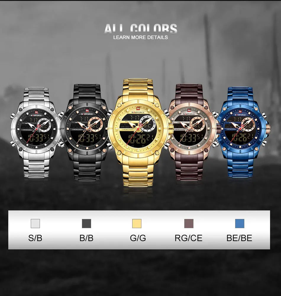 Relogio Masculino NAVIFORCE Top Brand Men Watches Fashion Luxury Quartz Watch Mens Military Chronograph Sports Wristwatch Clock