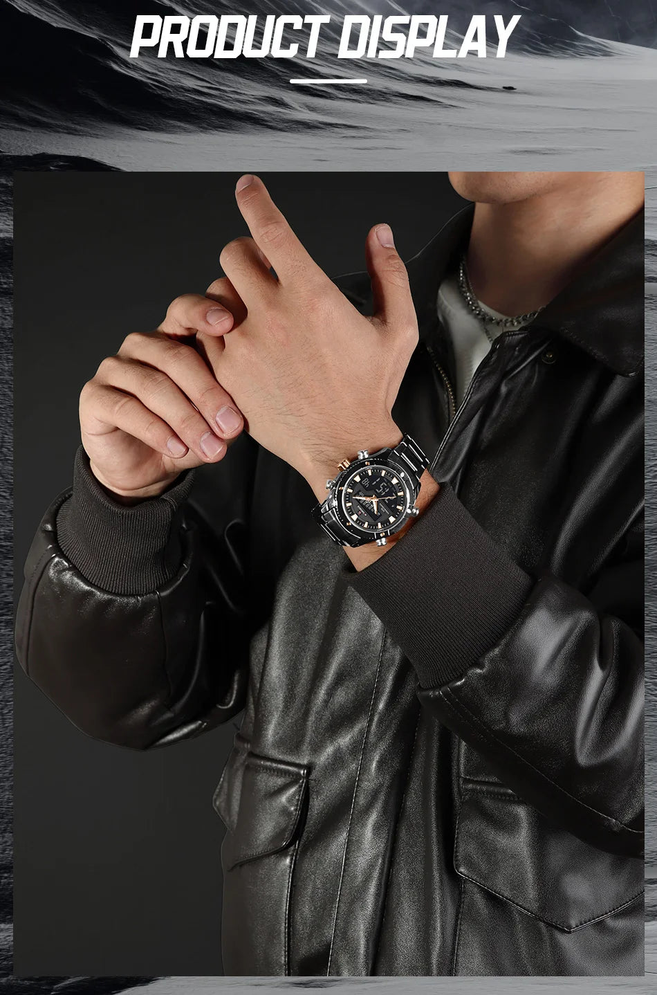 NAVIFORCE New Fashion Design Sports Men's Watches Waterproof Auto Day and Date Display Quartz Wristwatches