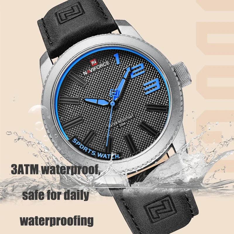 Luxury Brand NAVIFORCE Watch For Men 2025 New Original Leather Fashion Casual Sports Waterproof Quartz Wrist Watch Package Gifts