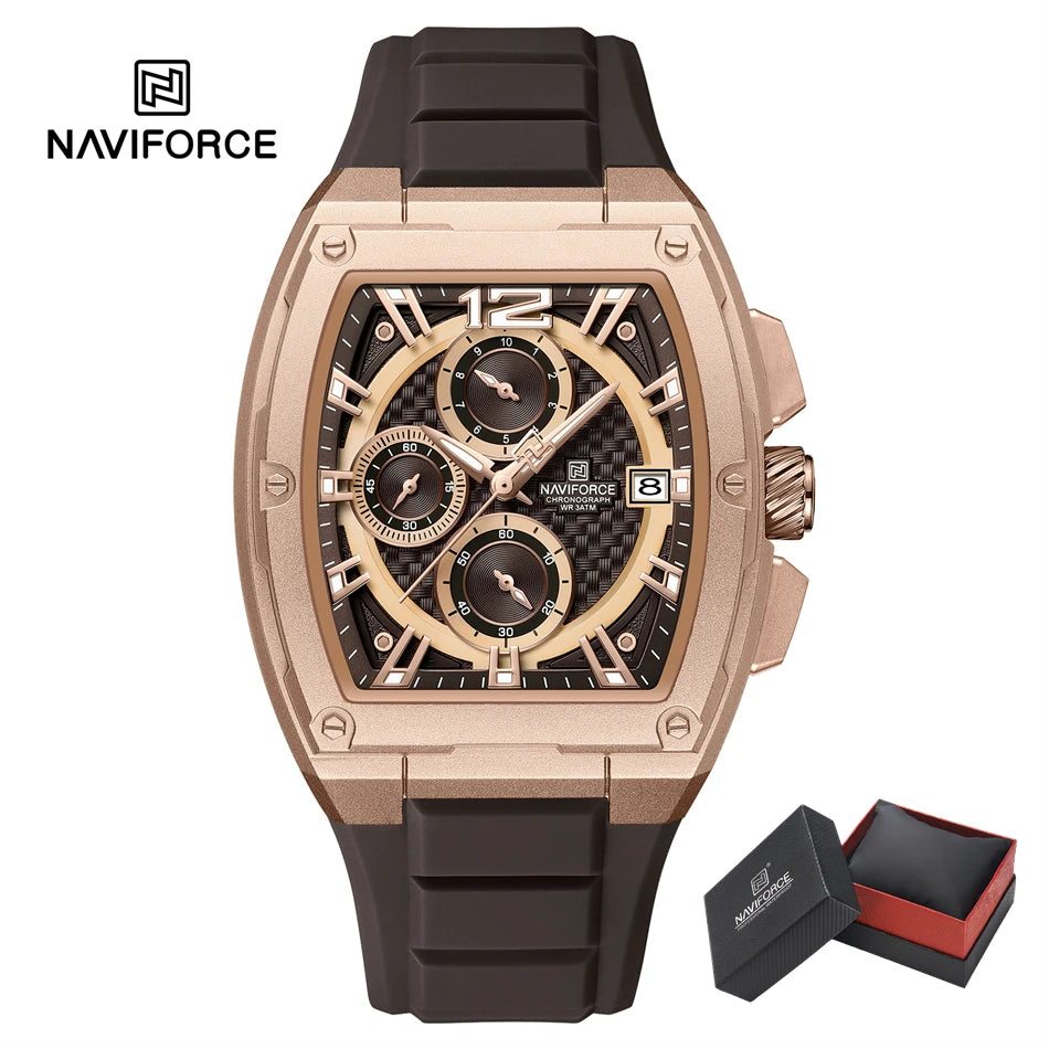 NAVIFORCE Watch for Men Waterproof Luxury Business Sport Casual Wristwatch Clock Mens Multifunction Chronograph Silicone Watches
