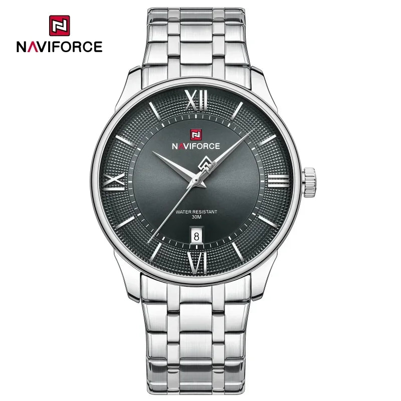 Top Brand NAVIFORCE Men's Watches Stainless Steel Week Date Clock Waterproof Luxury Male Quartz Wristwatches Relogio Masculino