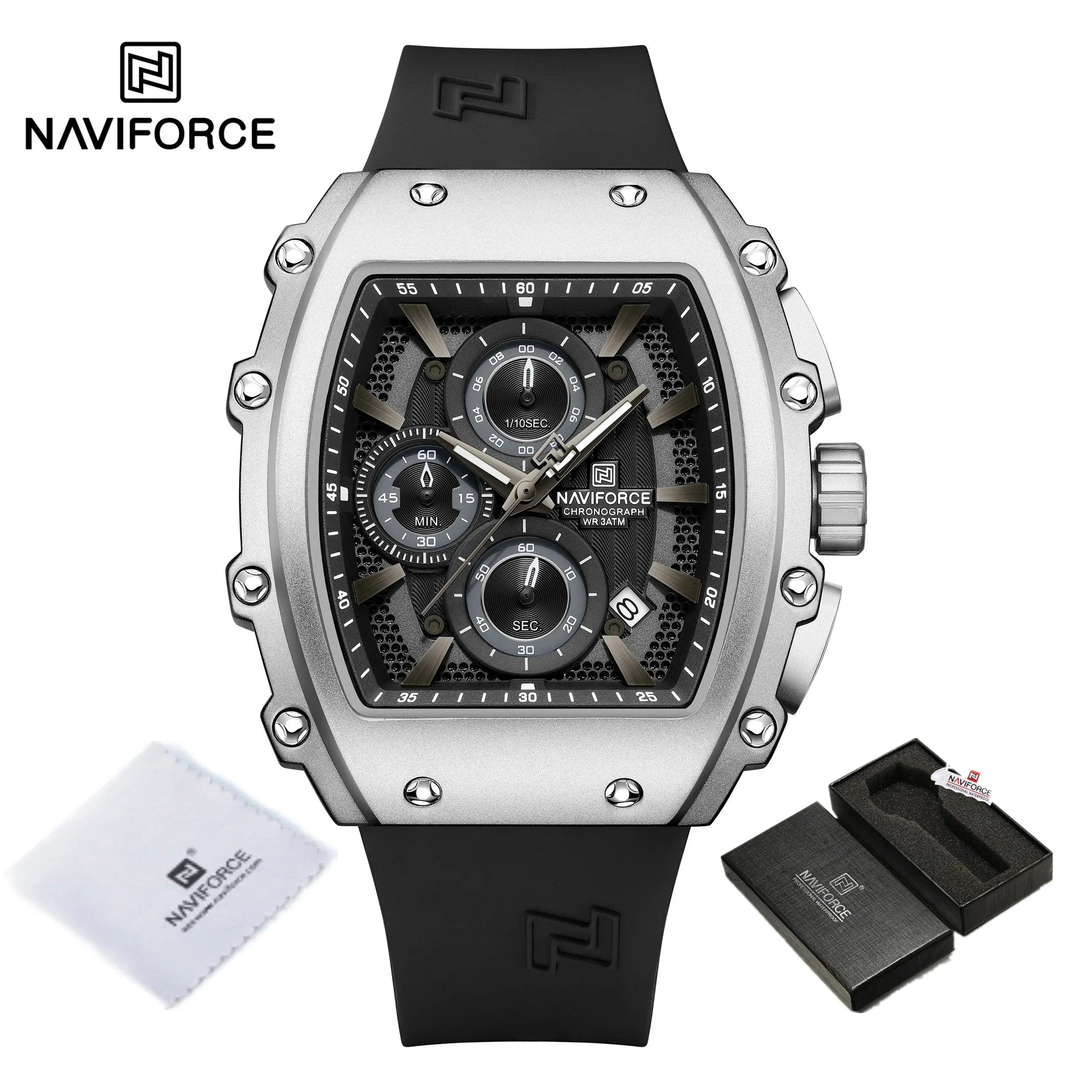 NAVIFORCE Luxury Men's Watch Quartz 30M Waterproof Chronograph Bucket with Night Light Display Sports Business Relogio Masculino