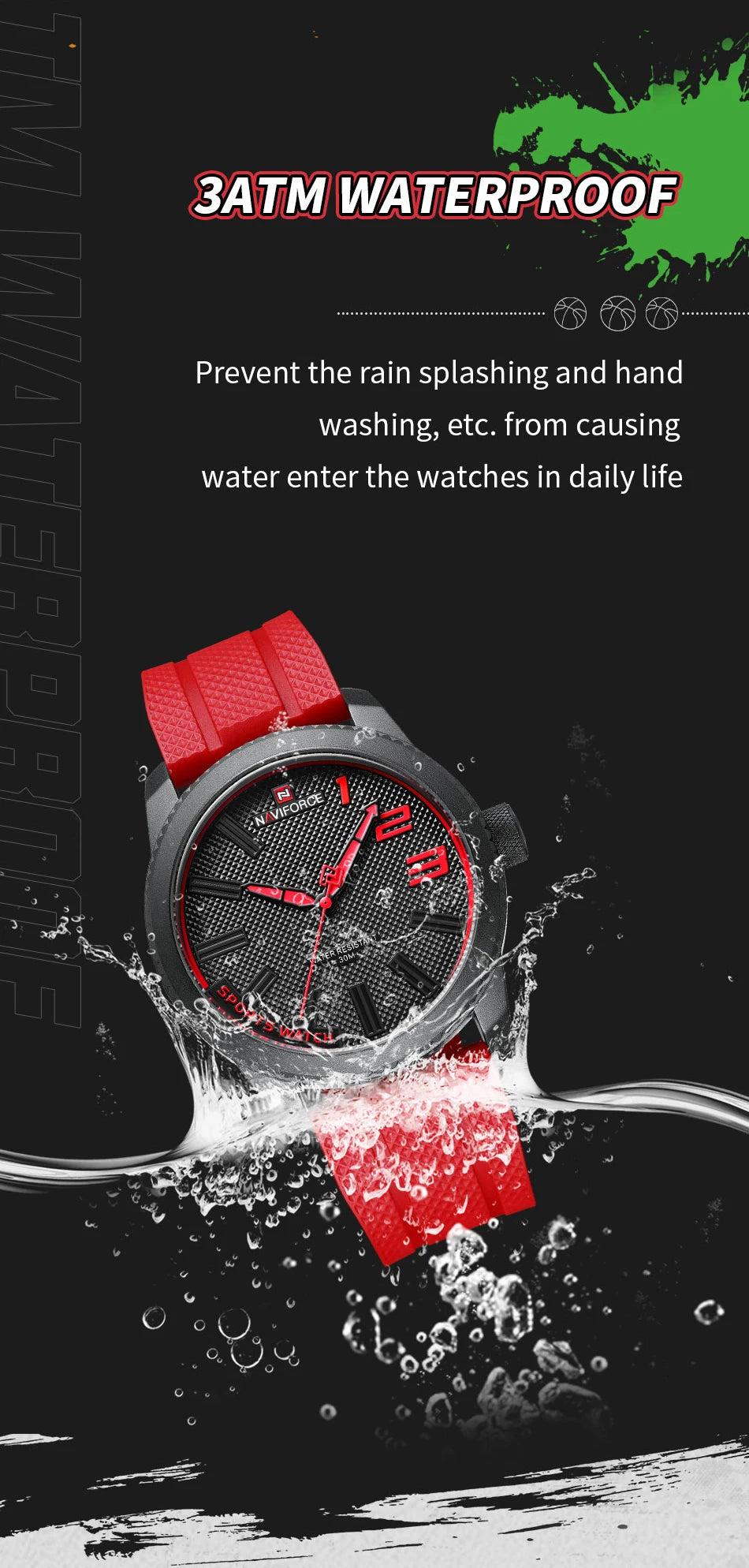 NAVIFORCE Luxury Silicone Strap Mens Watches Waterproof Sport Quartz Military Watch Men Clock Relogio Masculino 2022 New Arrival