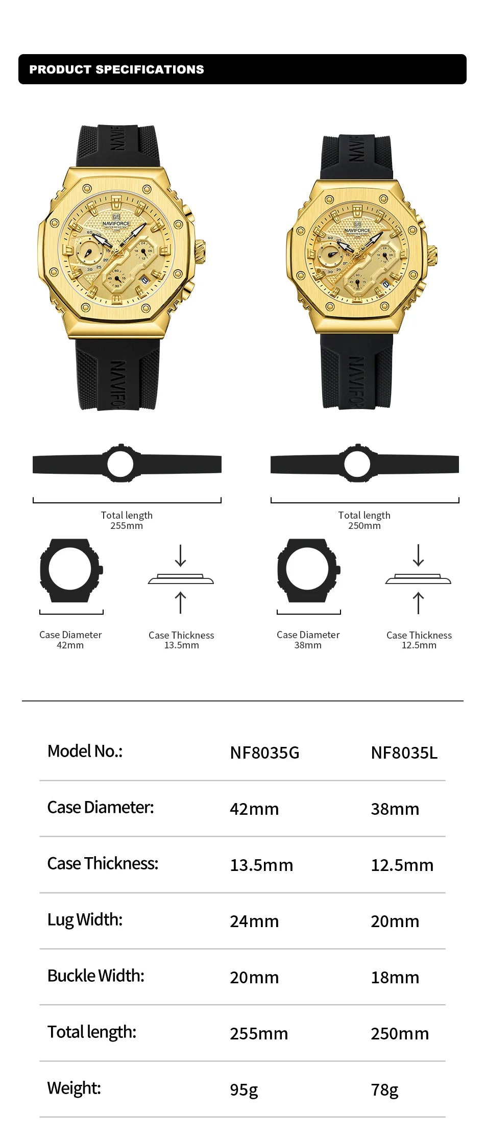 Top Brand NAVIFORCE Women's Watch Quartz Chronograph 24 Hours Luminous Soft Silicone Strap Woman Fashion Luxury Business Clocks