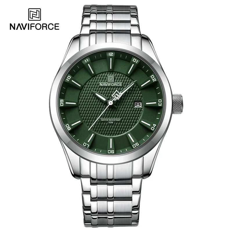 NAVIFORCE New Style Men's Quartz Business Watch Waterproof Sports Casual Stainless Steel Strap Men Date Clock Relogio Masculino