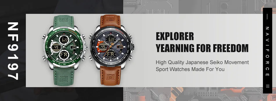 NAVIFORCE Men Watch Steel Band Men's Wrist Watch Casual Sports Multifunction Waterproof big dial Chronograph Day and Date Clock
