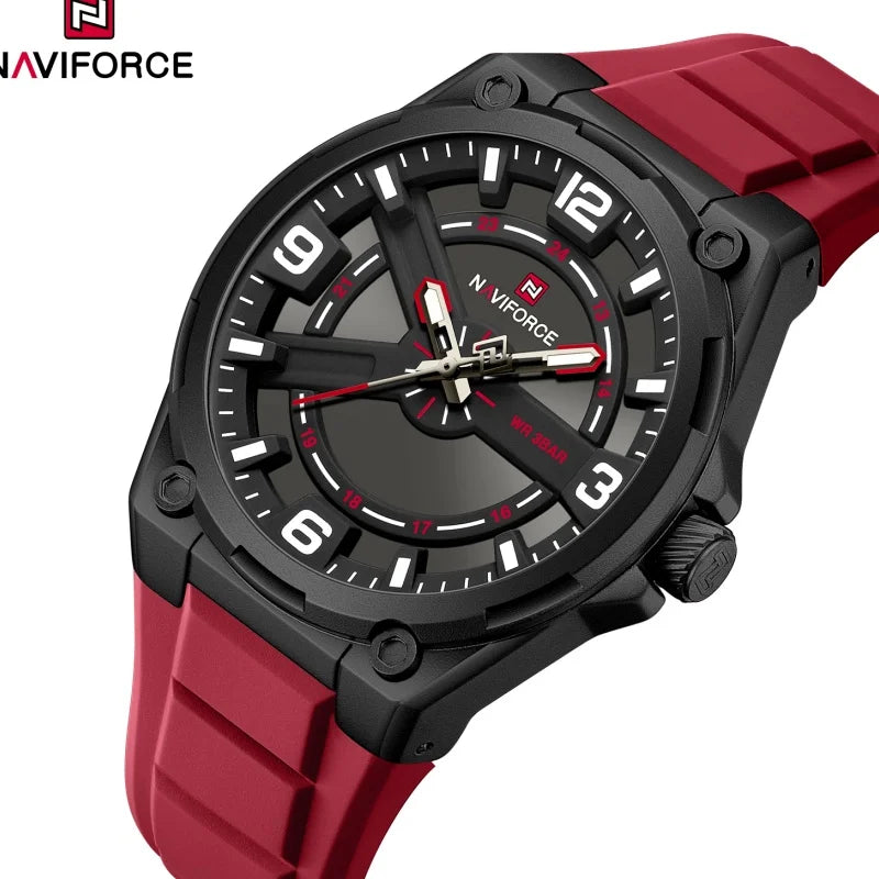 NAVIFORCE Vintage Men Watch Luxury Quartz Wristwatch Waterproof watches Fashion Style Retro Silicone Men Watch Relogio Masculino