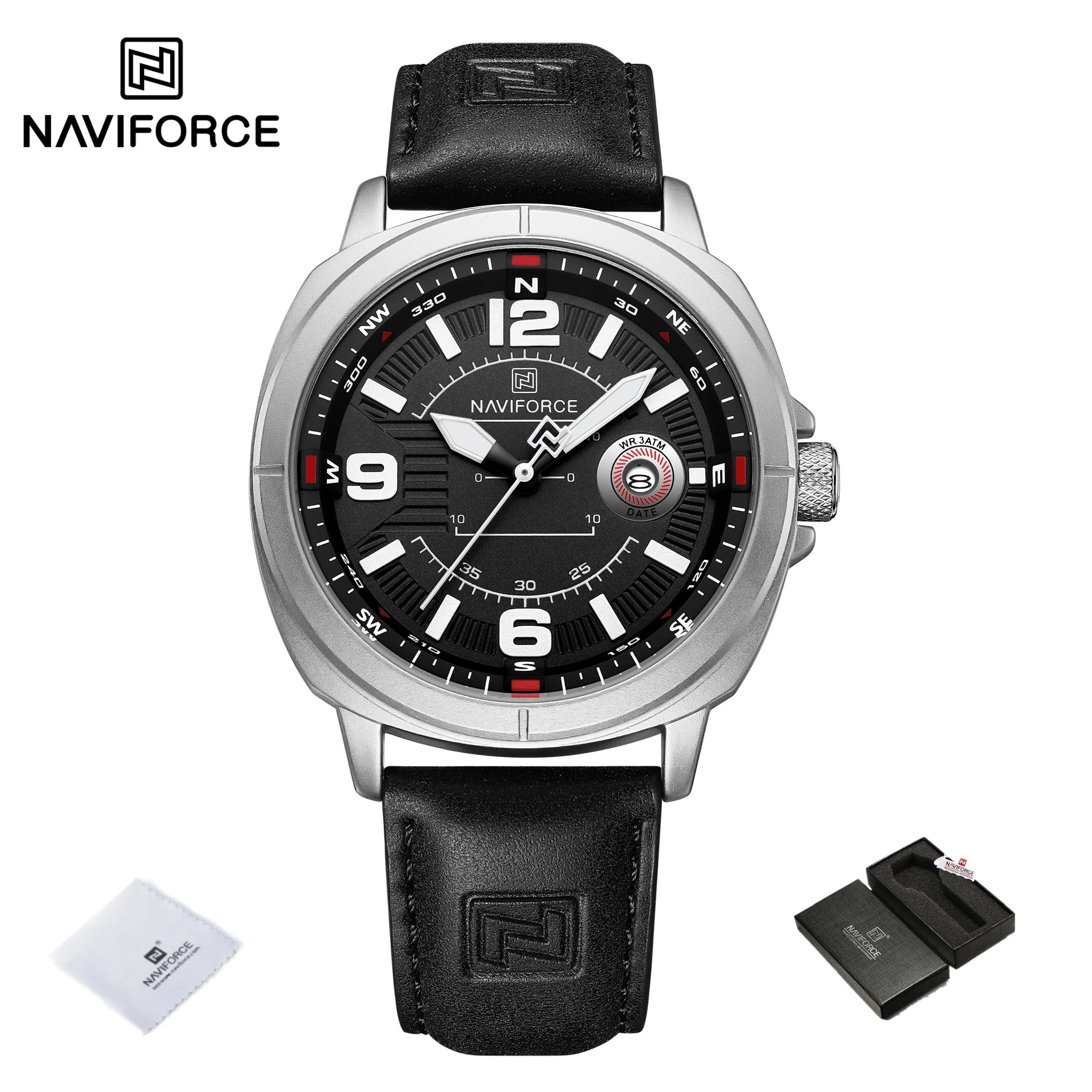 NAVIFORCE New Watches for Men Quartz Calendar 3ATM Waterproof Clocks High Quality PU Strap Male Business Wristwatch Reloj Hombre
