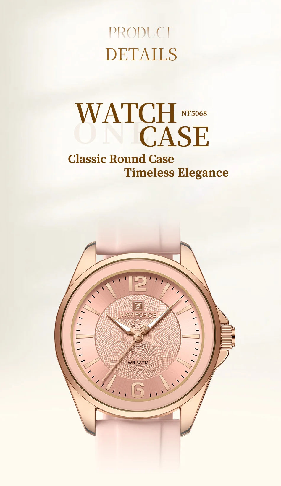 NAVIFORCE Luxury Sport Watch for Women Elegant Waterproof Wristwatch with Comfortable Silicone Strap Fashion Ladies Dress Clock