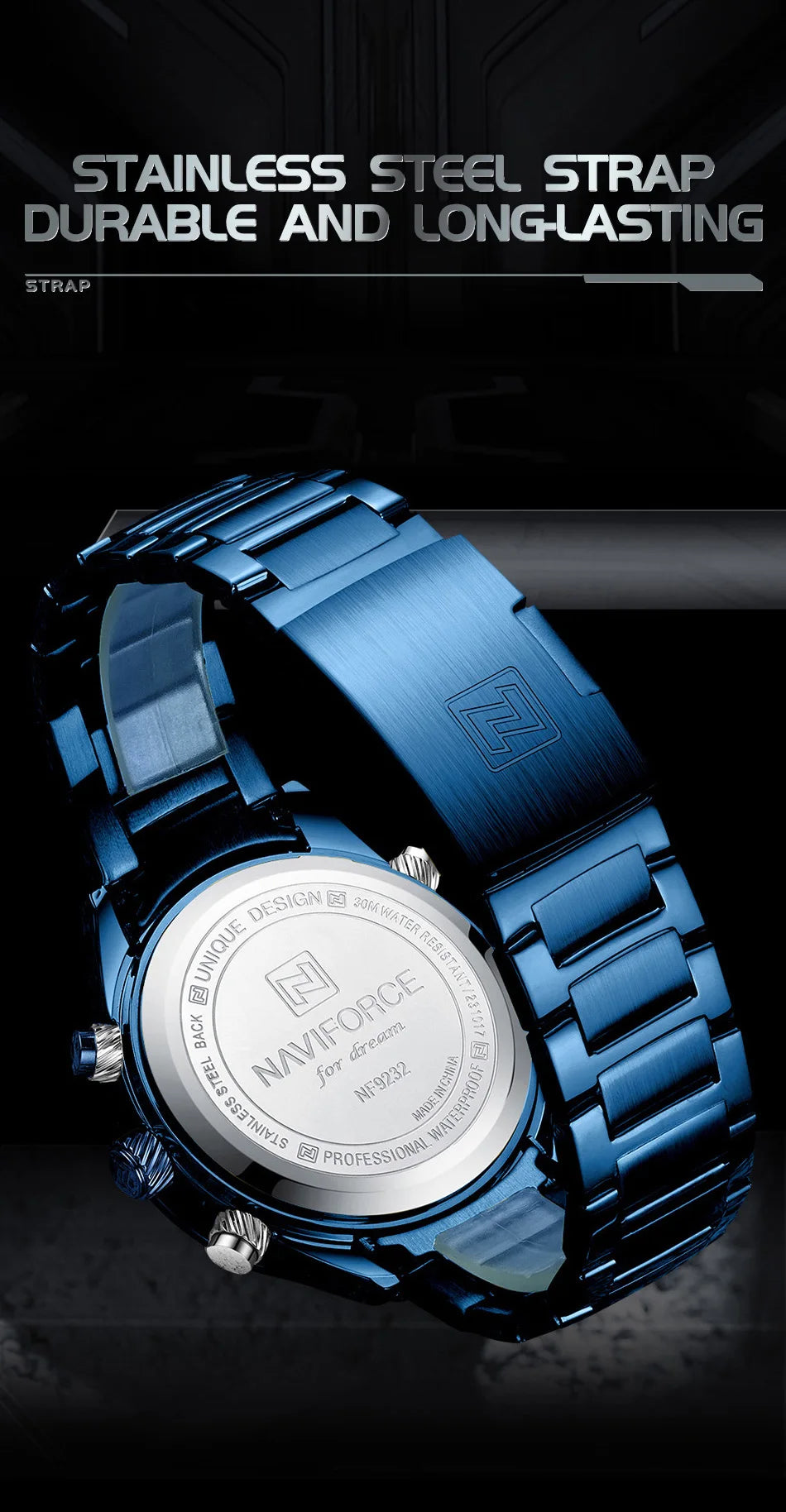 NAVIFORCE Design Watch For Men Luxury Waterproof Sport Calendar Quartz Wristwatches Dual Display Chronograph Clock Reloj Hombre