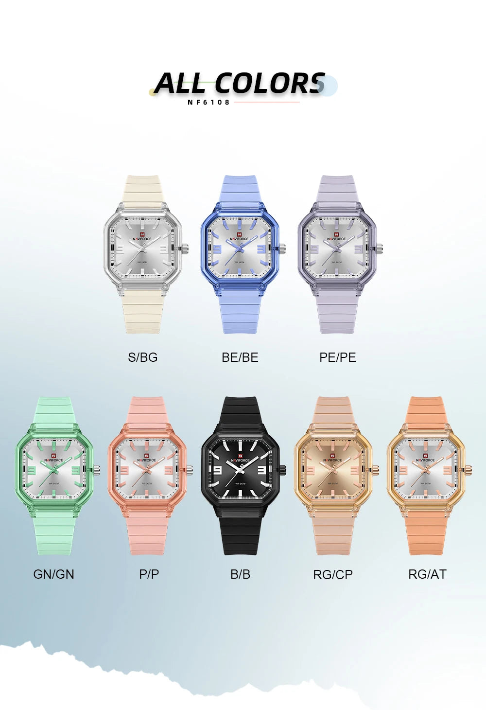 NAVIFORCE Women Polygon Watch Fashion Elegant Watches Display Silicone Strap 5ATM Waterproof Luminous Hand Ladies Gifts Watches