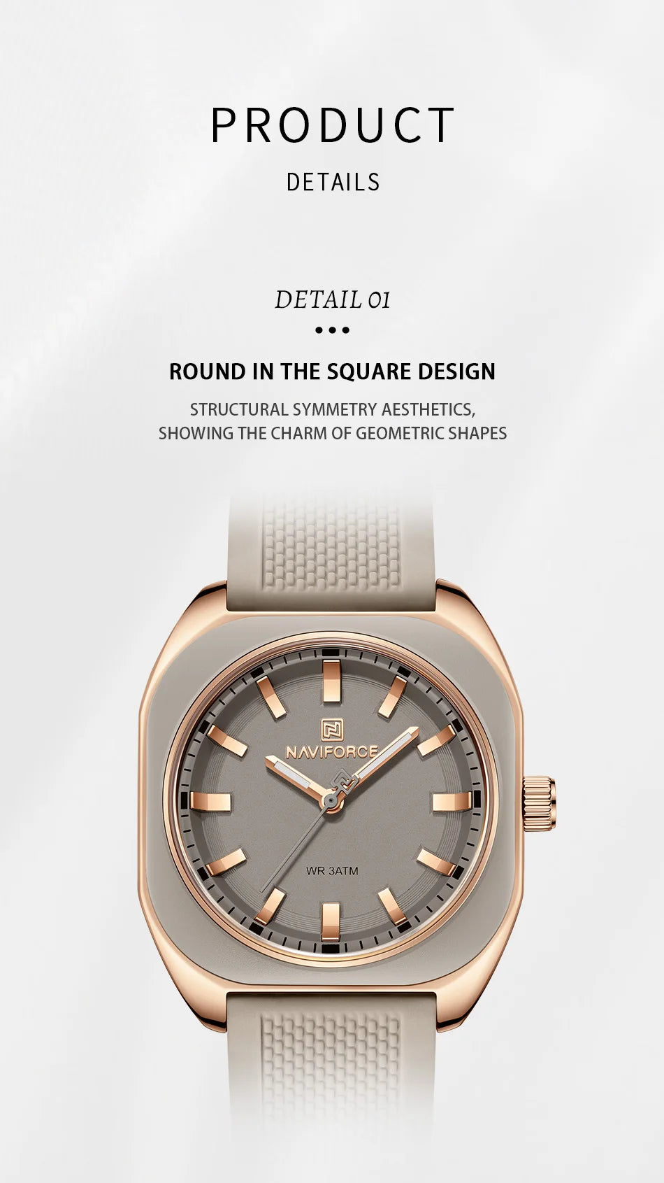 NAVIFORCE Simple Women Watches Luxury Design Silicone Watch Ladies Quartz Wristwatch Womens Polygon Dial Luminous Reloj Mujer