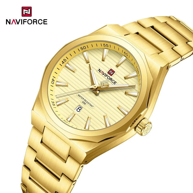 NAVIFORCE Fashion Waterproof Quartz Wristwatch Luminous Point Men Watch Date Display Sports Clock Man Watches Relogio Masculino