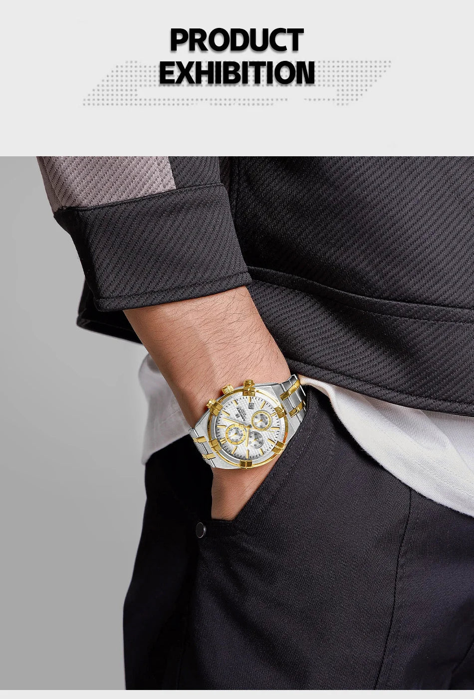 NAVIFORCE Original Watches for Man Waterproof Quartz Chronograph Luminous Stainless Steel Father's Day Male Wristwatch Gift Box