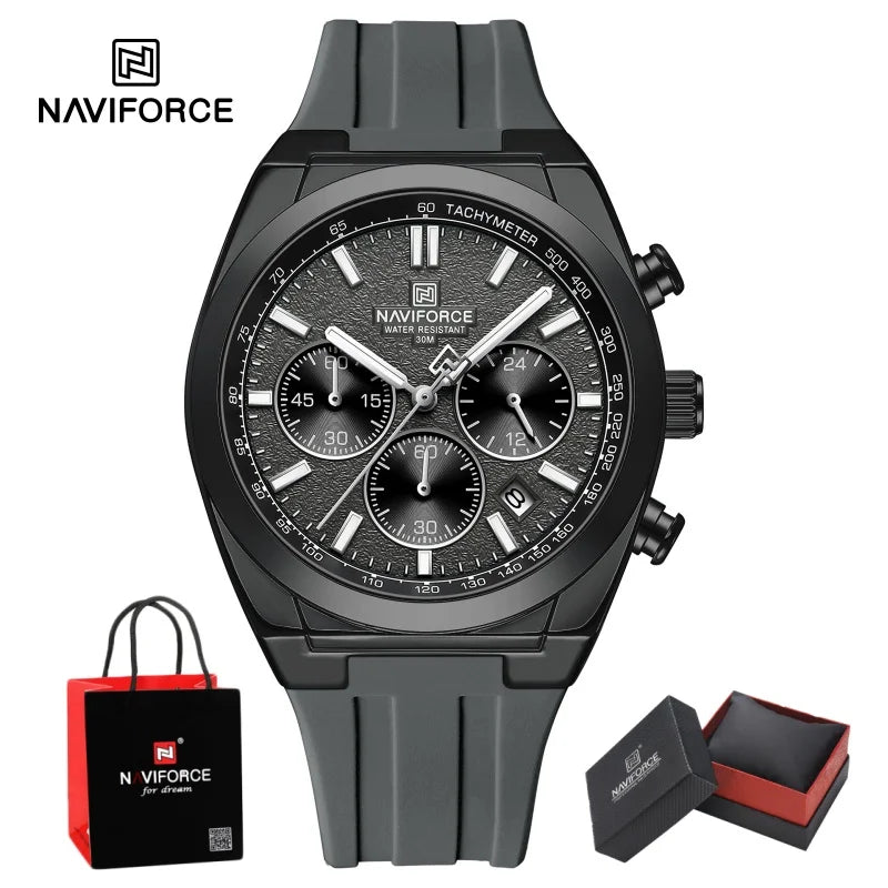 NAVIFORCE Man's Watch Quartz Chronograph 24 Hours Date Display Waterproof Male Fashion Luxury Business Sport Wristwatch Gift Box