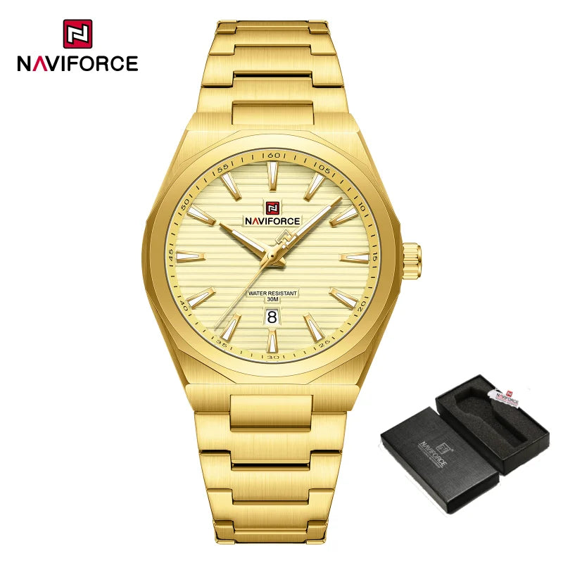 NAVIFORCE Fashion Waterproof Quartz Wristwatch Luminous Point Men Watch Date Display Sports Clock Man Watches Relogio Masculino