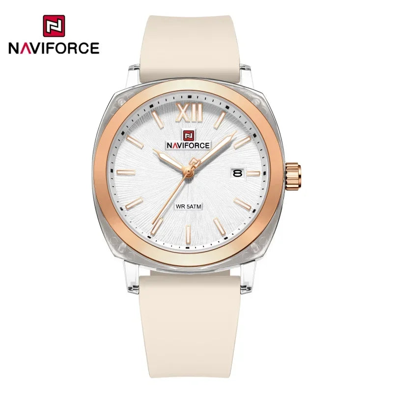 NAVIFORCE Leisure Sports Women's Watch Simple Elegant Waterproof Creative Women Minimalist Style Quartz Calendar ladies Watches