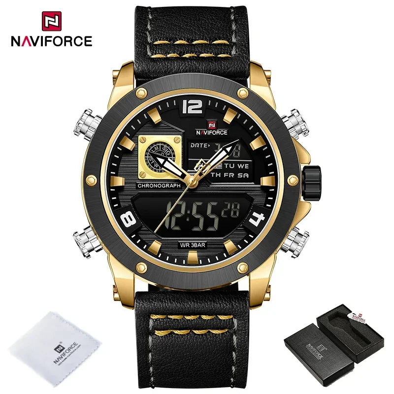 NAVIFORCE Dual Display Watches For Men Top Brand Luxury Military Waterproof Watch Men Casual Sport Digital Watch Montre Homme