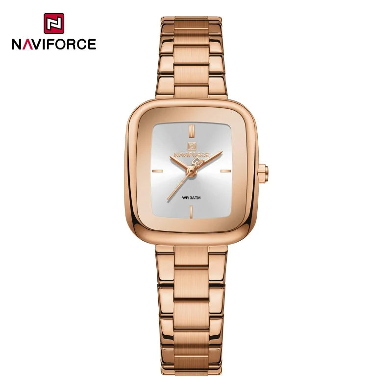 NAVIFORCE Unique Square Watches for Women 30M Waterproof Women's Stainless Steel Watches Sports Fashion Ultra Light Girls' Watch