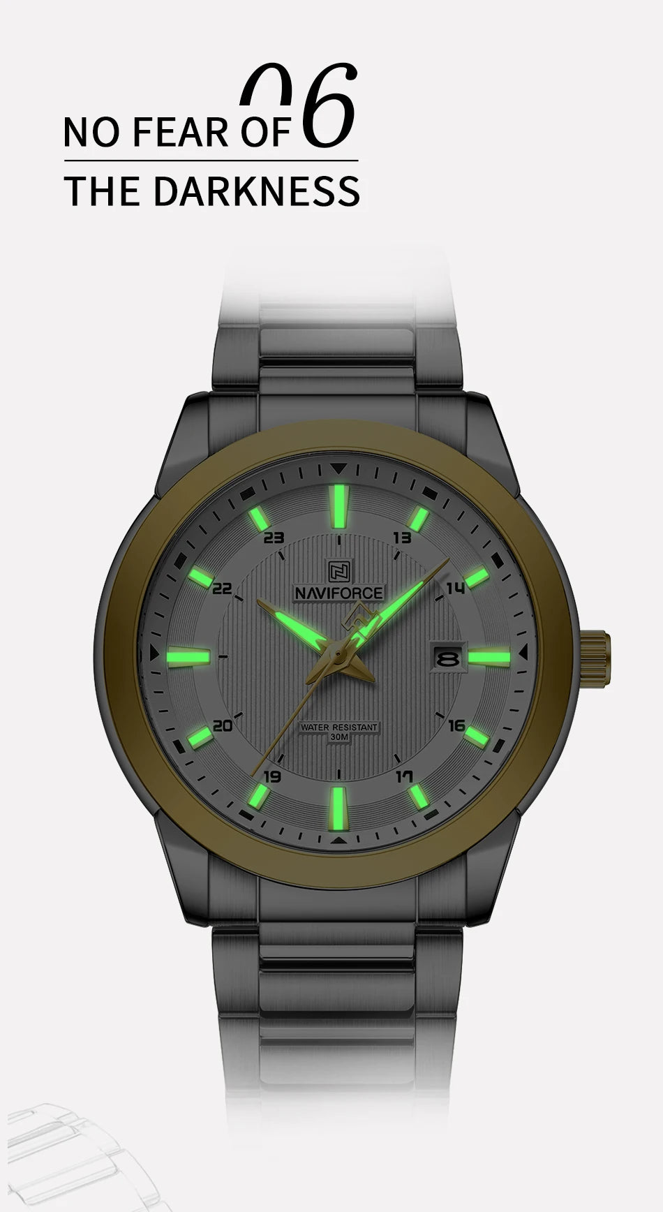 NAVIFORCE Brand New Fashion Casual Men Watch Stainless Steel Water Resistant Calendar Quartz Wristwatches Relogio Masculino 2023