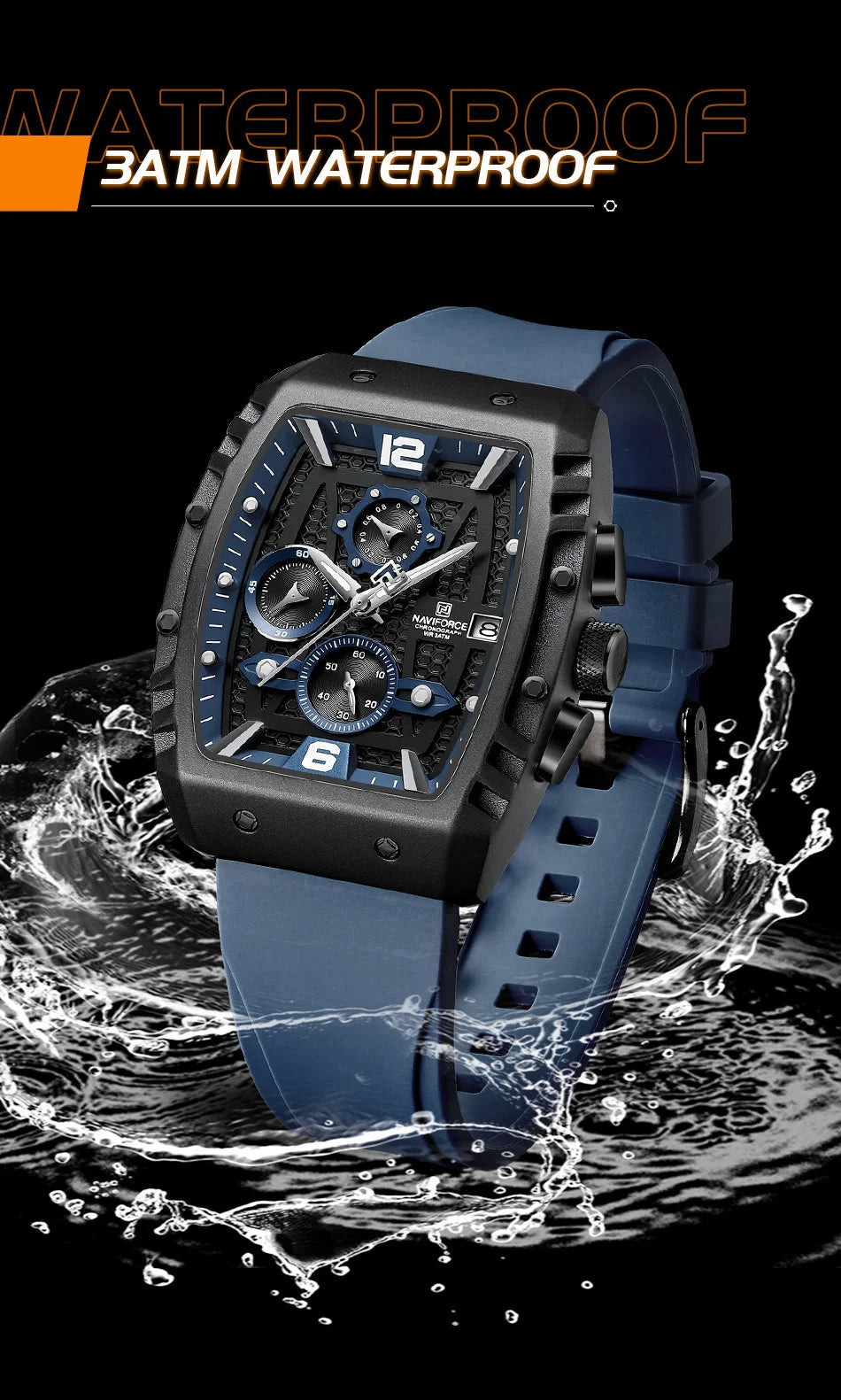 2024 Top Brand NAVIFORCE New Men Luxury Watches Chronograph Sport Quartz Wristwatch Waterproof Luminous Date Clock Reloj Hombre